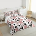 thumbnail image 3 of jejeloiu Baseball Sport Theme Queen Comforter Set,Patchwork Geometric Plaid Bedding Sets,Red Cartoon Loves Bedding Comforter Set For Boys Girls,Super Cozy Room Decor Reversible,3pcs, 3 of 8