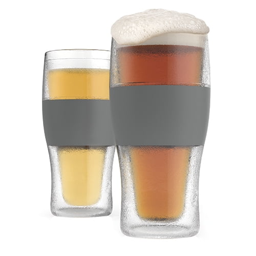 FREEZE Cooling Pint Glasses (Set of 2) by HOST by True Brands