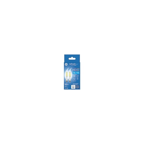 GE 31517 Refresh HD Decorative LED Light Bulbs, Clear, Daylight, 320 Lumens, 4 Watt, 2-Pk. - Quantity 1