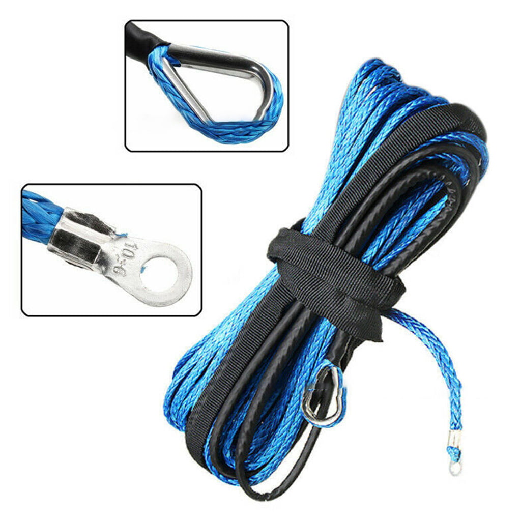 Blue 3/8inch*100feet synthetic winch rope,Replacement Winch Cable,Towing Ropes