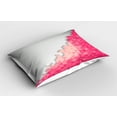 thumbnail image 2 of Ambesonne Pink and Grey Pillow Sham 2 Pack, Digi Diamond Mosaic, 30"x20", Magenta Pale Peach Grey, 2 of 3