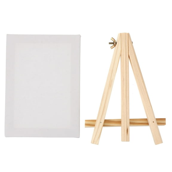 CIMAXIC 1 Set Craft Painting Easel Stand for Beginners with Wooden Rectangular Canvas at Wedding Table