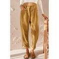 thumbnail image 4 of Pants for Women Casual High Waisted Straight Leg Pants Loose Comfy Trousers with Pockets Khaki S, 4 of 6