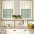 thumbnail image 2 of Sage Green Kitchen Curtain 2 Panels Tiers Curtains 36 Inch Length, Country French Rustic Buffalo Plaid Check Curtains Rod Pocket Curtains Window Drapes Treatment Window Cafe Curtains 55x36, 2 of 5