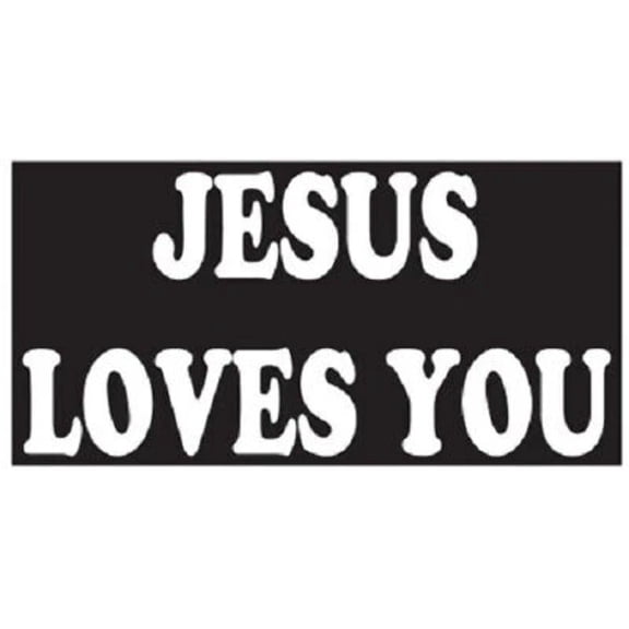 JESUS LOVES YOU BLACK Vinyl Decal Bumper Sticker