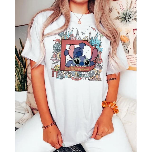 Disney Lilo & Stitch Aloha Ohana T-Shirt Graphique Aquarelle Toutes Tailles P-5TG