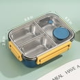 thumbnail image 7 of Aiteng Lunch Box with Tableware, Stainless Steel Bento Box Adult, Leakproof Portable Lunch Box Containers with 3-Compartments, Blue, 7 of 7
