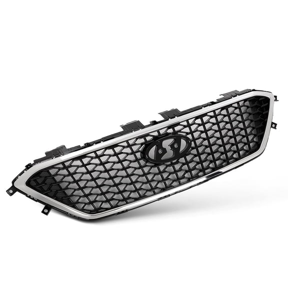 Chrome Honeycomb Front Upper Grille W/O Radar Hole Fit for 2015-2017 Hyundai Sonata