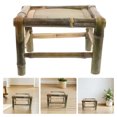 thumbnail image 3 of Taburete de comedor de bambú, taburetes bajos tradicionales, silla pequeña de bambú para jardín, asiento para interiores, exteriores, jardines, balcones, oficinas en casa., 3 of 6