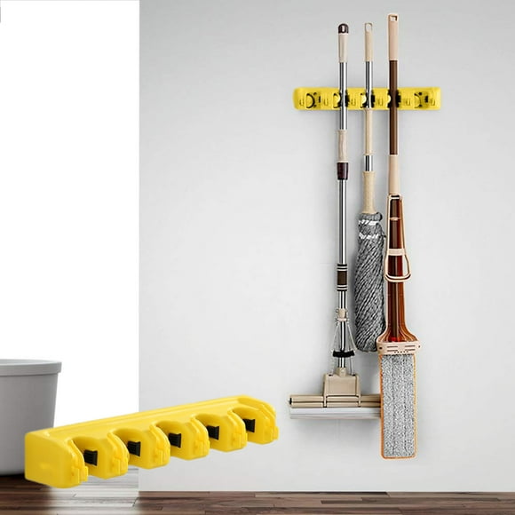 EGNMCR Wall Organizer With Adjustables Slots And Hooks Wall Mounted Tool And Brooms Holders Organization And Storage For The Kitchen And Garage Plastics Storage Rack