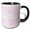 Black/White, variant on 3drose, White Mustache on Pastel Pink - Ironic Hipster Moustache - Humorous - Fun - Whimsical - Funny, 11oz Two-tone Red Mug