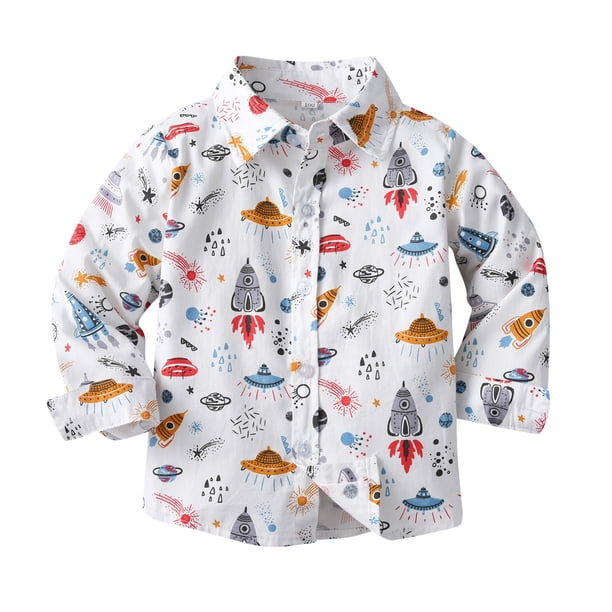 Gibobby Abrigos de invierno para niños y niñasNiños bebé Unisex otoño verano estampado Tops camisa abrigo ropa(Blanco, 2-3 Años)