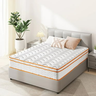 King Mattress, 10 Inch Innerspring Hybrid Mattress in a Box with Gel Memory Foam, Individually Wrapped Encased Coil Pocket Spring Mattress, Pressure Relief, Medium Firm Support
