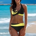 thumbnail image 2 of Sngxgn Women Bathing Suit Crisscross Back Swimsuit Tummy Control Summer Swimming Swimwear(Yellow,L), 2 of 5
