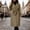 Khaki, variant on Women Double Breasted Belted Trench Coat Sevevn Notched Lapel Self Tie Waist Long Sleeve Mid Length Outerwear for Business Casual Fall Winter