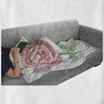thumbnail image 5 of Rose Soft Flannel Fleece Throw Blanket, Modern Artwork of a Silhouette in Dots or Blemishes, Cozy Plush for Indoor and Outdoor Use, 50" x 60", Ruby Shamrock Green, by Ambesonne, 5 of 5