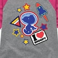 thumbnail image 3 of Peanuts - Space Snoopy Flair - Youth Girls Raglan Tee, 3 of 6