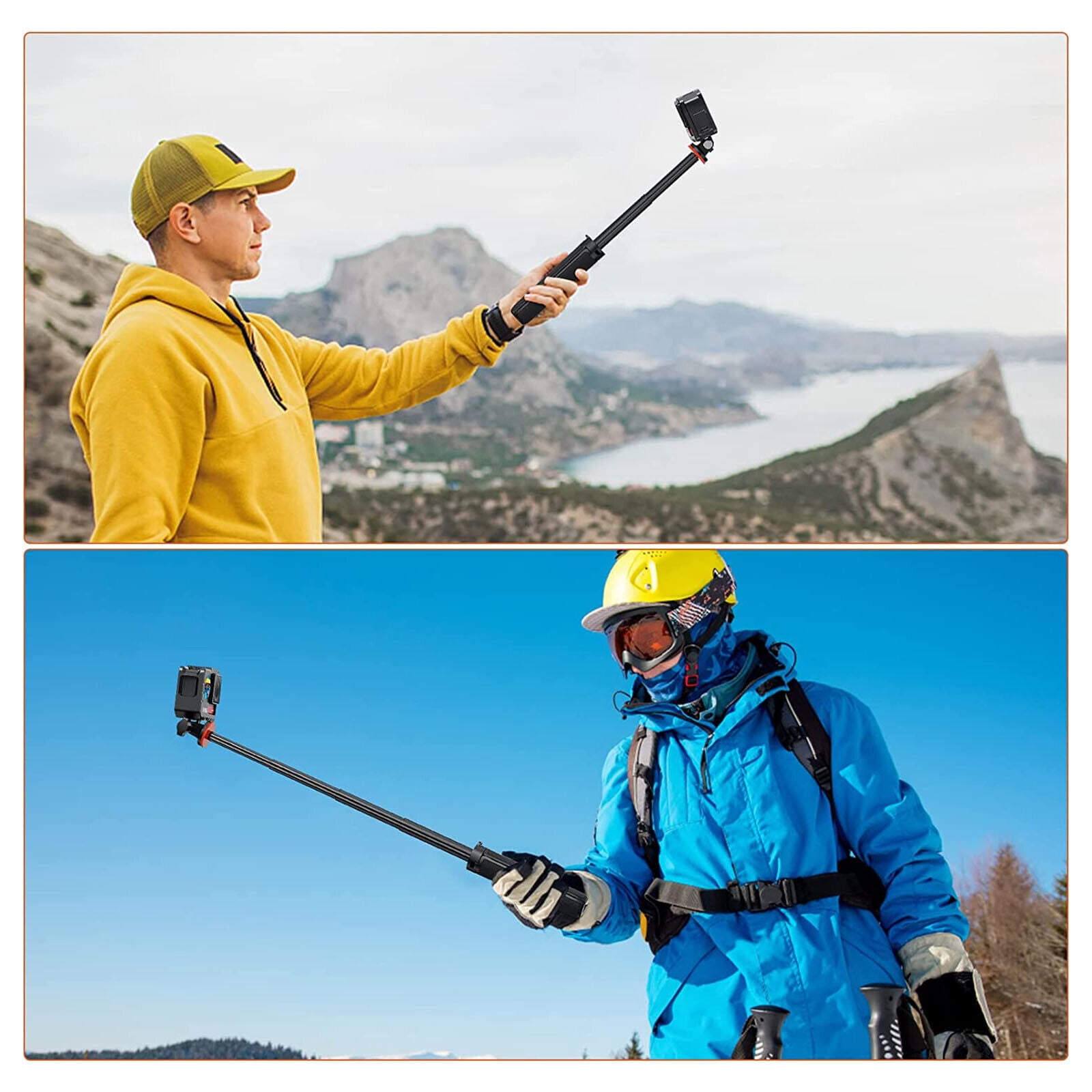 VRIG TP-08 Portable Selfie Stick Handheld Tripod Stand For GoPro Hero 12/11/10/9, For Vlog Live Streaming Selfie Video Recording