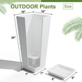 thumbnail image 2 of 24-Inch Tall Planters Set of 2 for Outdoor and Indoor Use, Tapered Flower Pots with Drainage Tray, Front Porch and Patio Decor, Ideal for Large  – White, 2 of 8