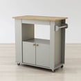 thumbnail image 6 of Astor 35" Kitchen Wood Storage Serving Cart - Brown Oak, Grey, 6 of 7