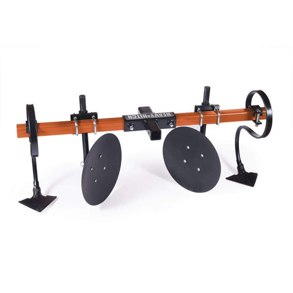 Heavy Hitch Multi-Purpose Disc Cultivator Garden Bedder Attachment with S-Tines Powdercoated in Orange | USA Made for Compact/Sub-Compact Tractors