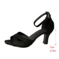 thumbnail image 6 of Dakaela Women's 2.75 Inch Kitten Heels Open Toe Ankle Strap Dressy Heeled Sandals Dance Pumps Shoes for Bride Wedding Party Size 6-11 Black, 6 of 7