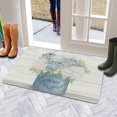 thumbnail image 5 of Retro Door Mat, 17 X 30 Inch Blue Rose Welcome Doormat Decorative Home Floor Mat, Non Slip Rubber Back and Strong Water Absorption for Outdoor Indoor Entrance Decor, 5 of 6