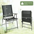 thumbnail image 3 of Costway 2pcs Patio Folding Portable Dining Chairs Metal Frame Armrests Garden Outdoor Black, 3 of 9