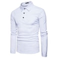thumbnail image 3 of LilyLLL Men's Long Sleeve Collared T Shirt Pique Casual Workwear Shirt Tops, 3 of 5