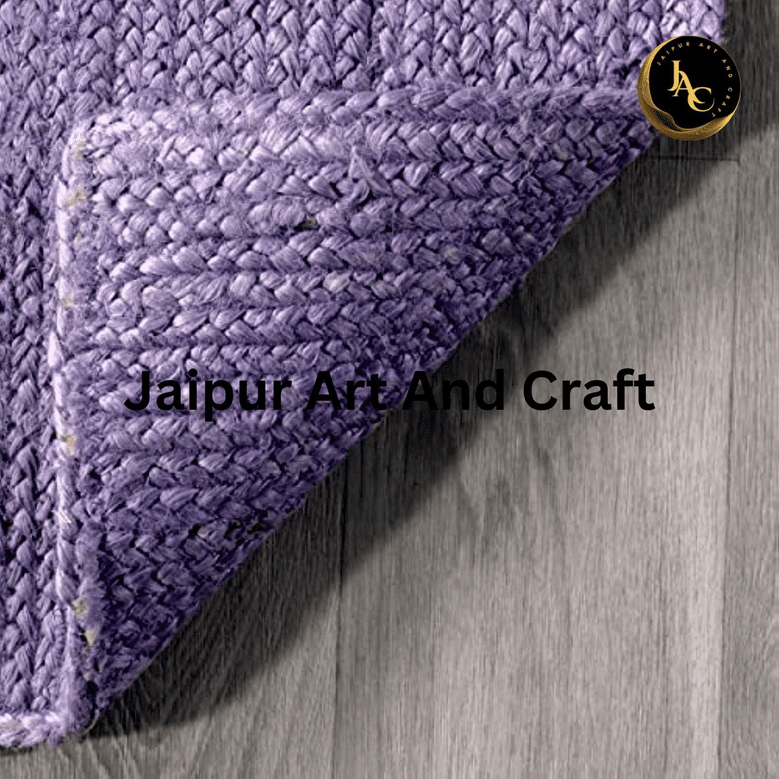 Jaipur Art And Craft Braided Reversible Indoor Carpet Rectangle Blue Jute Area Rug (9x10 Sq ft)