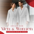 thumbnail image 4 of RIVERSIDE 100% Cotton Terry Bathrobe for Men & Women, Absorbent Spa Robe with Shawl Collar, Belt & Pockets - White, 4 of 9