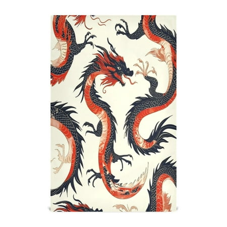 

Kitchen Towel 28x18 Inches x1，Plate Towel Decorative Towel Napkin Tea Towel Tea Towels For Kitchen Dish Cloths & Dish Towels Red Dragon