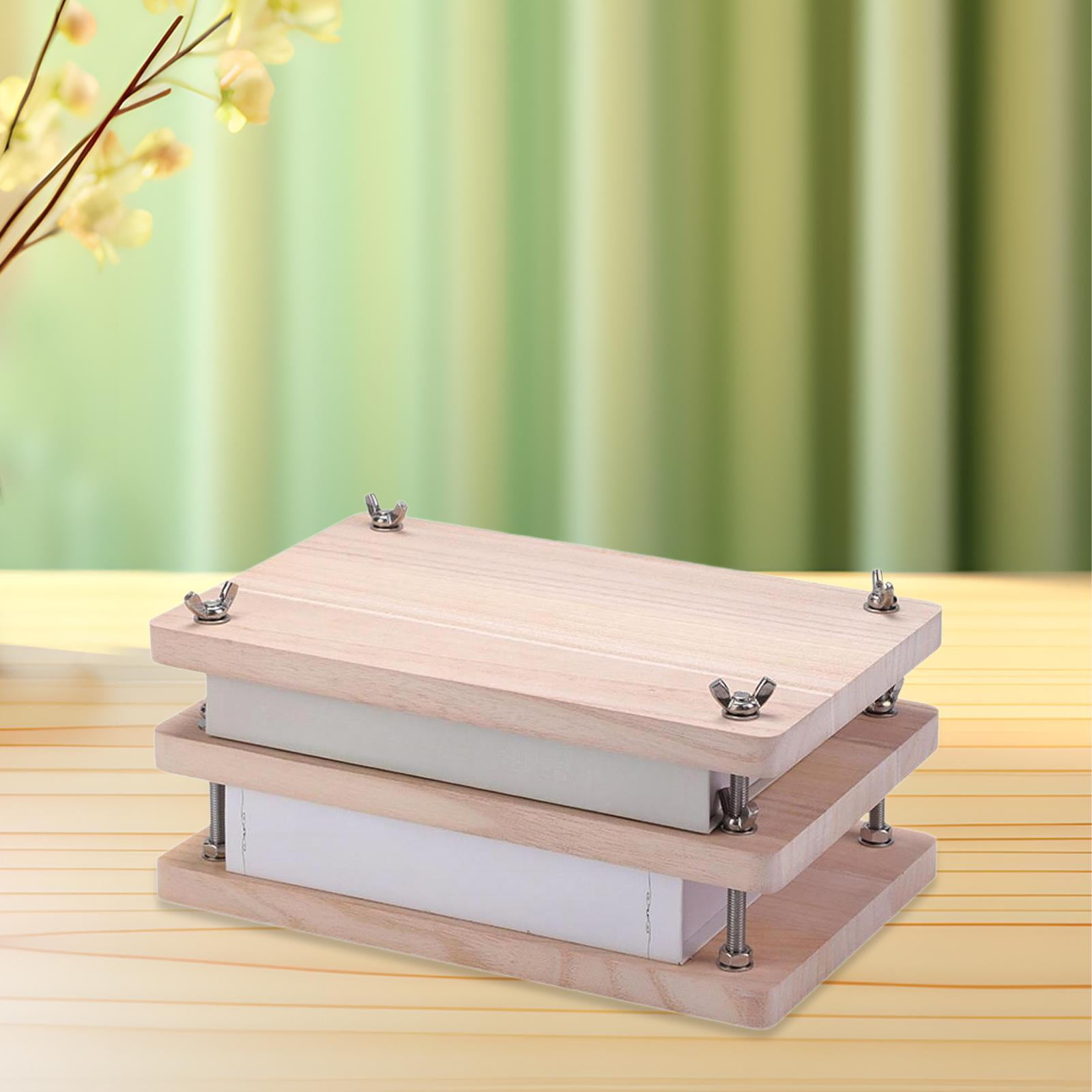 FVDPWYE Book Press Bookbinding Supplies Sturdy Portable Wood Bookbinding Press for Cards
