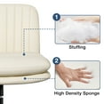 thumbnail image 6 of HOFFREE Indoor Mid Back Height Adjustment and 360 Degree Swivel Office Desk Chair, Cream, 6 of 12