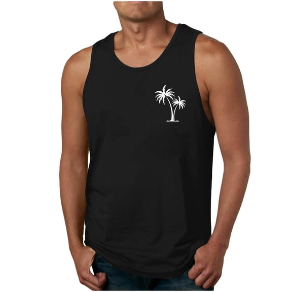 ALLLIST Black Men's Tank Tops Hawaiian Summer Pullover Casual Underwear for Men Size S-3XL