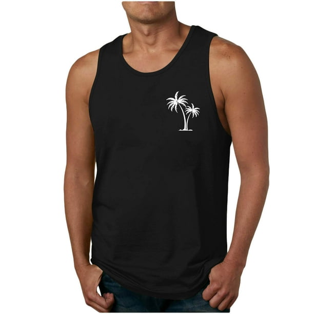 Camisas de Suéter para Hombre sin Mangas Impresión Cuello Redondo Tanque Deportivo, Top de Moda Casual para el Verano Al Aire Libre