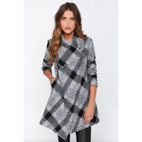 BB Dakota Colton Grey Plaid Coat