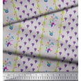 thumbnail image 3 of Soimoi Gray Poly Georgette Fabric Stripe & Freesia Floral Fabric Prints By Yard 52 Inch Wide, 3 of 3