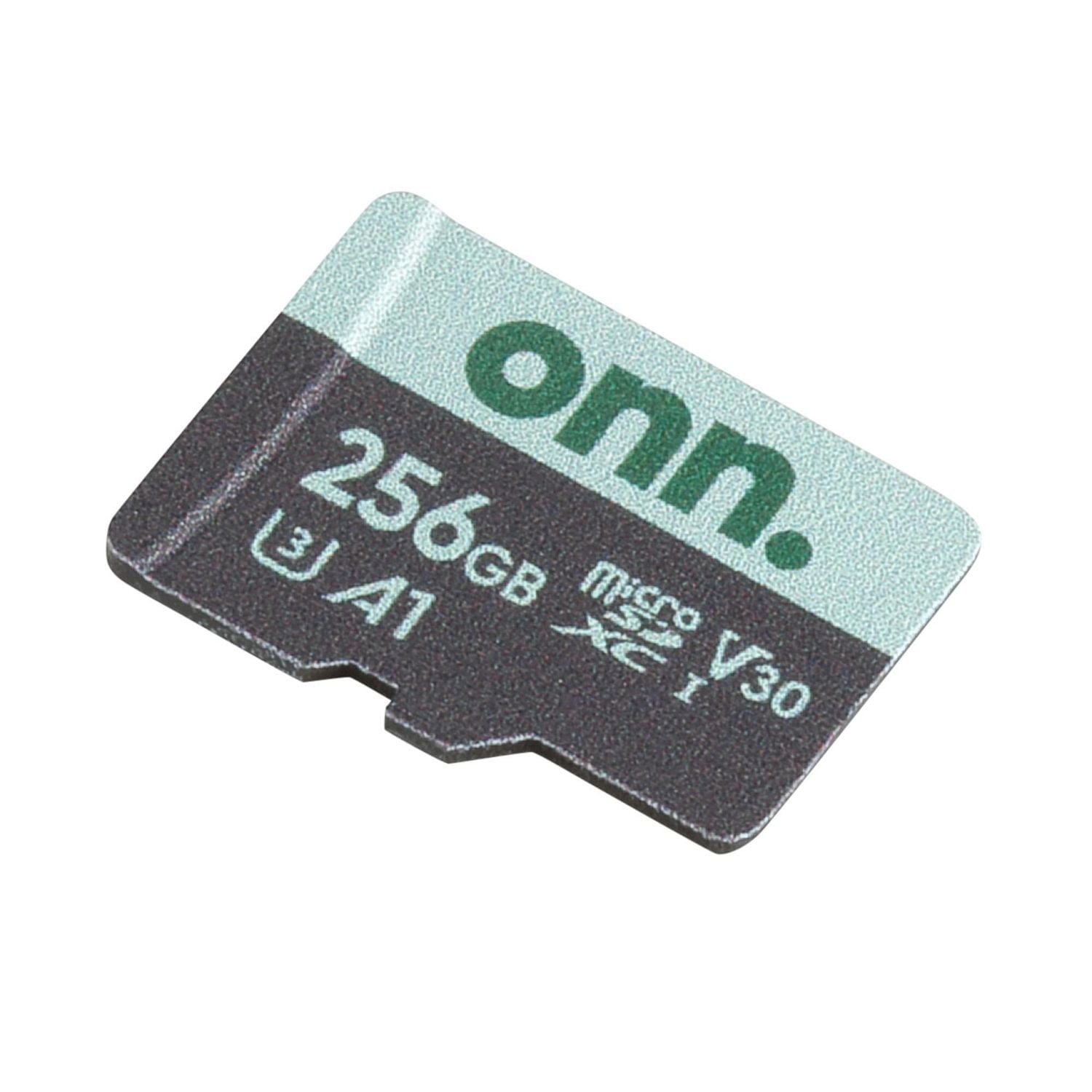 onn. 256 GB microSDXC U3 Memory Card with Adapter, 95 MB/s Read speed