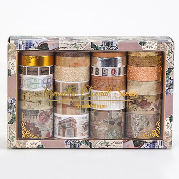 Youersen Vintage Washi Tape Set Decorative Crafting Tape for Scrapbooking & Journals, 24 Rolls