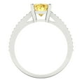 thumbnail image 4 of 2.32 ctw Solitaire with Zirconia Diamond Accents Anniversary Ring for Women | Oval Cut Natural Citrine | Hyperallergenic Solid 18K White Gold, 4 of 5