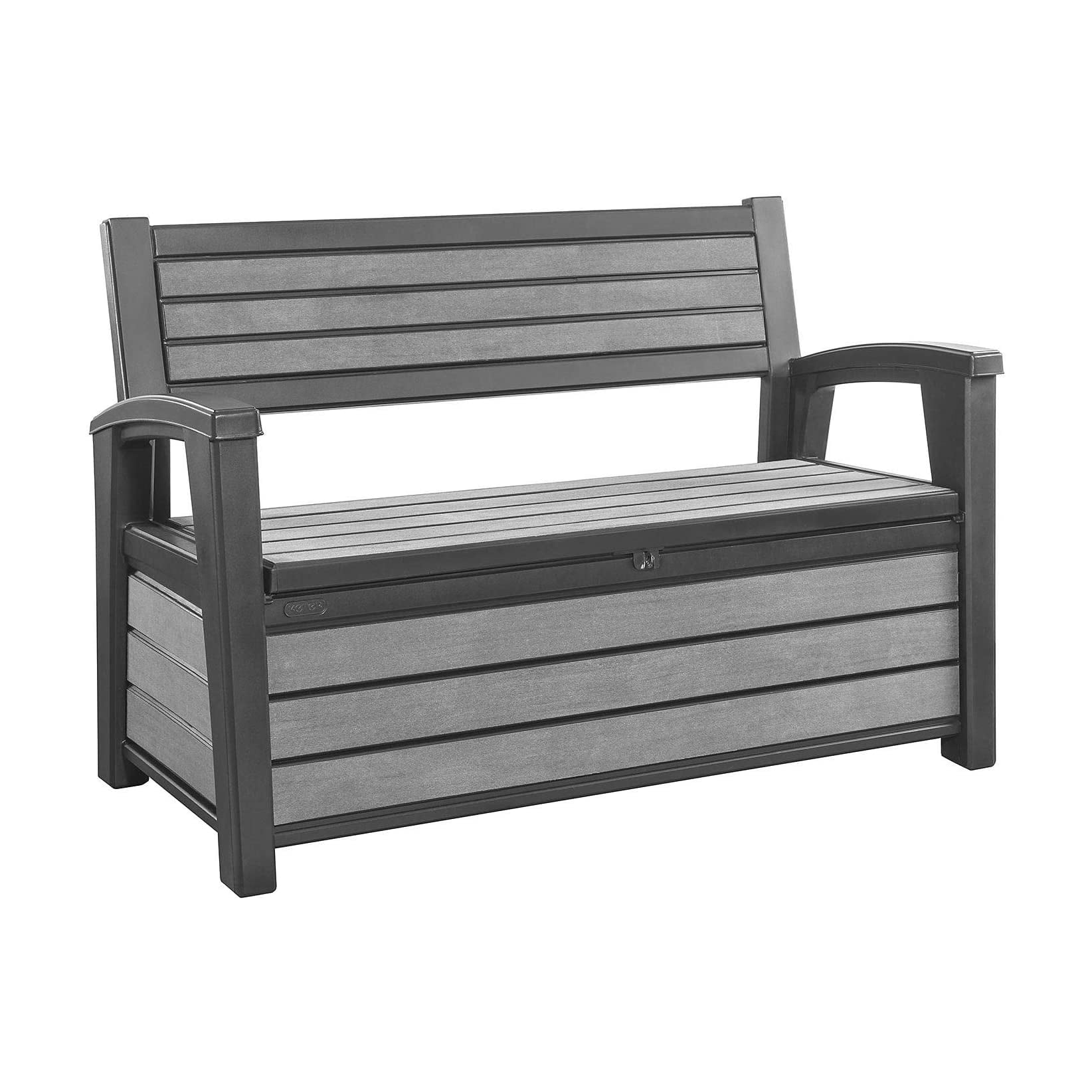 Keter Hudson 60 Gal Plastic Outdoor, White Outdoor Patio Bench With Storage