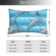 thumbnail image 2 of Fotbe Dolphin Funda de Almohada Decorativa Estilo Occidental, Lujo en Algodón, Fundas para Almohadas King, Cojín Estampado para Decoración del Hogar-14"x20", 2 of 6