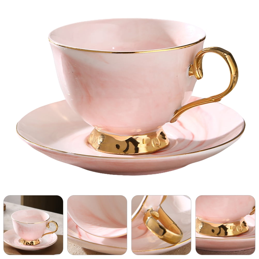 Coffee Mug Ceramic Coffee Cups, 6 Oz Cups and Saucers, 6  Spoons, 1 Coffee Pot, 1 Milk Jug, 1 Sugar Bowl, with Coffee Rack (A) (A) :  Home & Kitchen