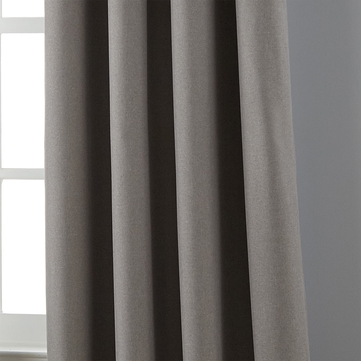 Royal Solid Blackout Thermal Grommet Single Curtain Panel, Grey, 1.6", Blackout, 54 x 84"