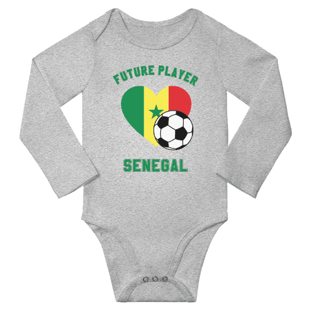 

Future Senegal Soccer Player Baby Long Slevve Bodysuits (Gray 3-6 Months)