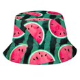 thumbnail image 4 of LPKRT Unisex Printed Bucket Hat Lightweight Breathable Sun Cap Packable Sun Protaection Outdoor Hat Watermelon Red, 4 of 4