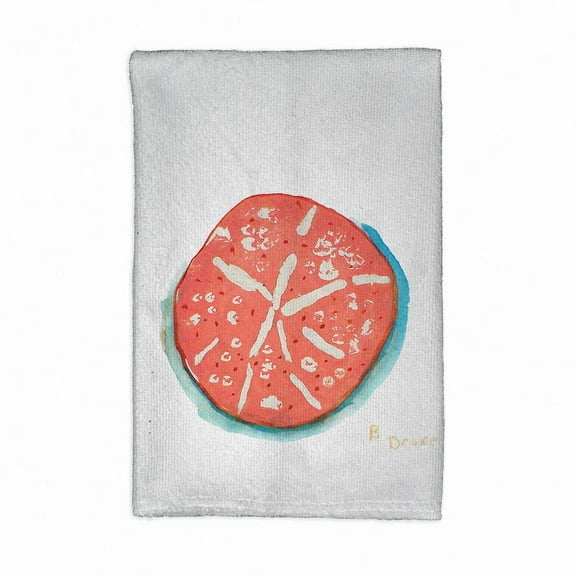 Betsy Drake Interiors Coral Sand Dollar Kitchen Towel