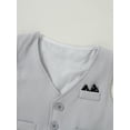 thumbnail image 2 of CARETOO Toddler Boy Clothes Suit Formal Dress Shirt Bowtie Vest Suspender Pants Gentleman Outfits, 2 of 15