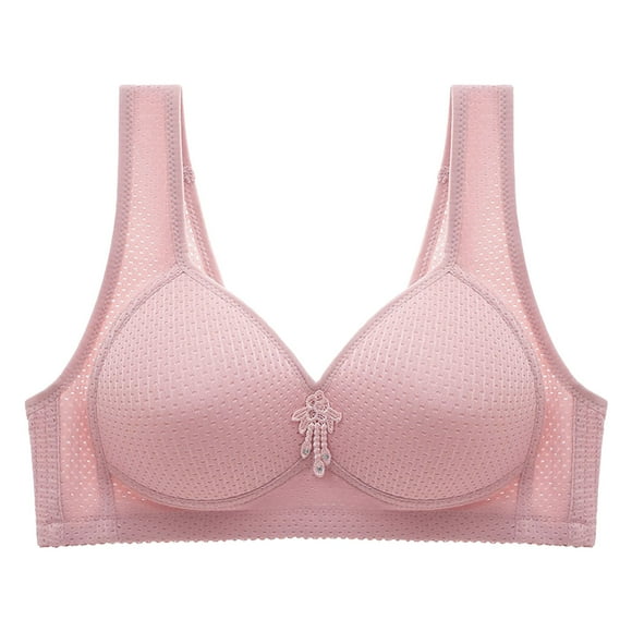 FhsagQ Bra Women's Bras See Through Lace Chemise Sleepwear Women's New Large and Thin Fit Adjustable Bra with Double Breathable and No Steel Ring Bra Rose Gold 38